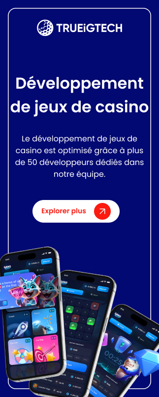 Bannière latérale de développement de jeux de casino