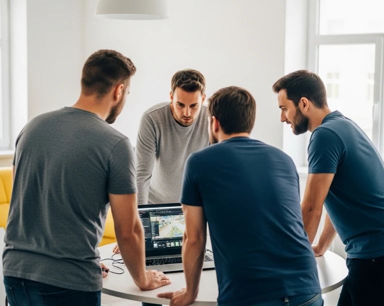 four boys around the table playing casino game-Trueigtech