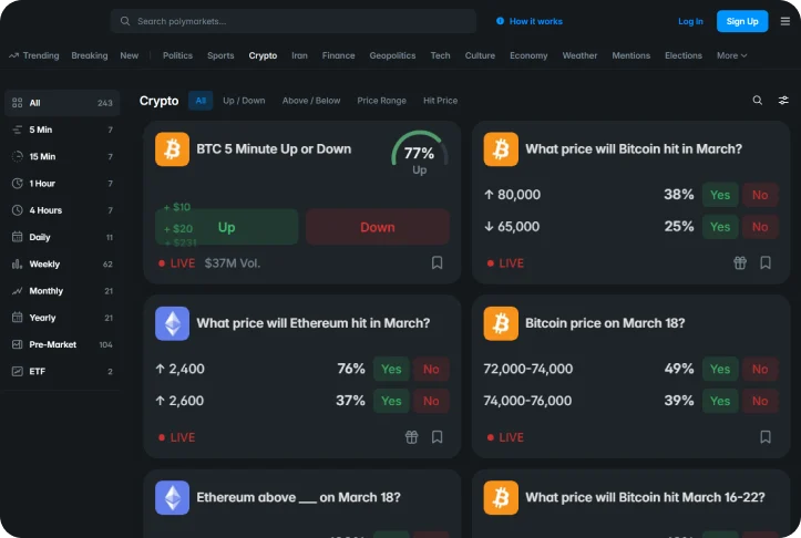 Decentralized Crypto Prediction Market Platform